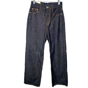 Decoy Korean Brand High Waisted Dark Blue Baggy Denim Jeans Streetwear Size S